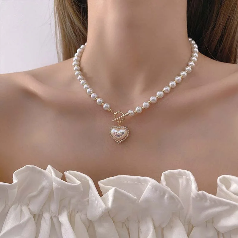 Pearl Choker Necklace Vintage - Collier ras du cou Vintage en