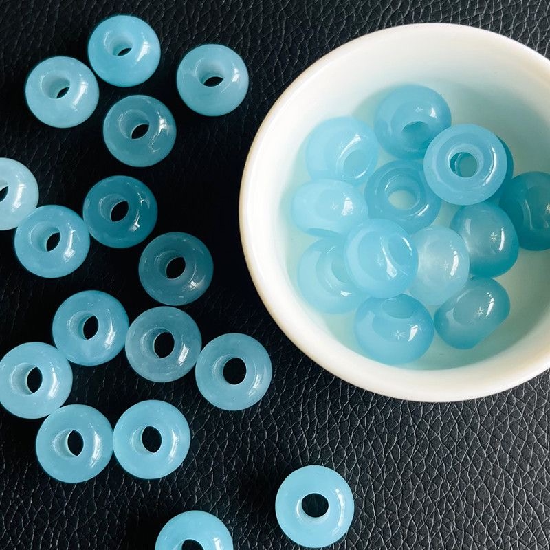 Bracelets - 10 pièces, perles naturelles bleu mer,