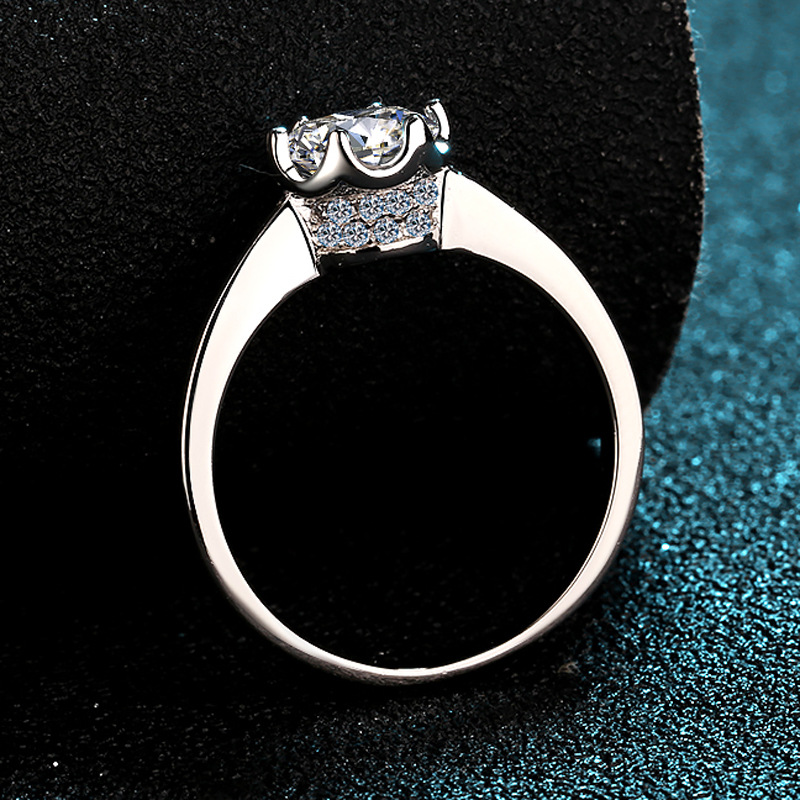 Moissanite Engagement Ring 1 Carat - Bague en platine PT950 exquise avec