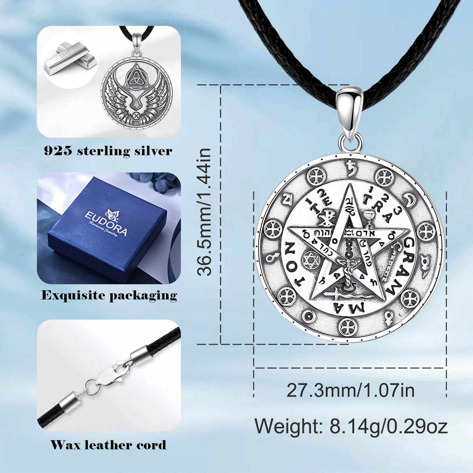 Eudora 925 argent Sterling pen - 925 Sterling Silver Chain Necklace Men avis et prix