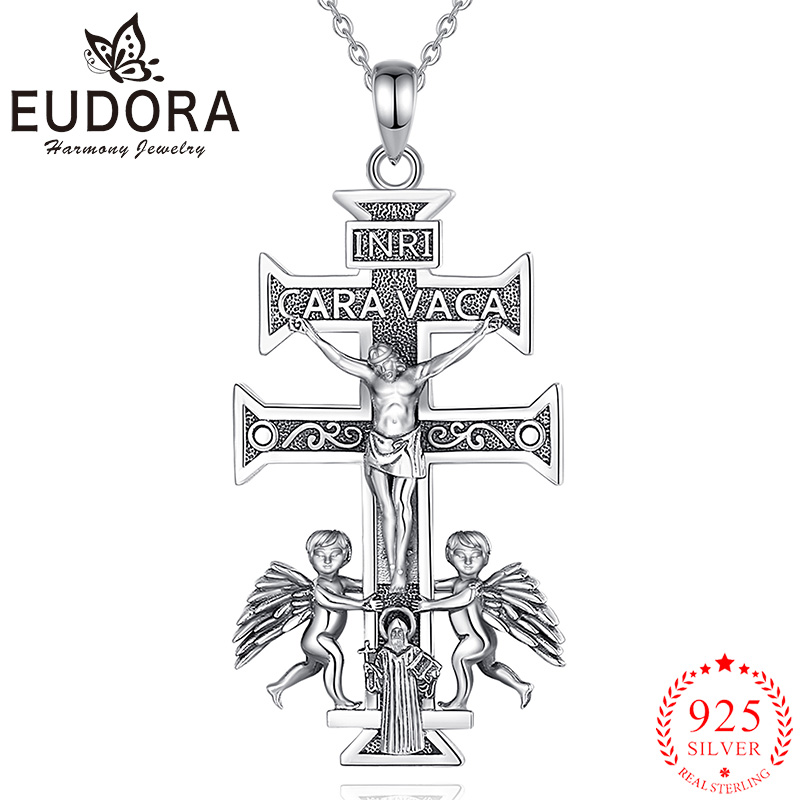 Eudora-Collier croix Caravaca  - 925 Sterling Silver Chain Necklace Men avis et prix