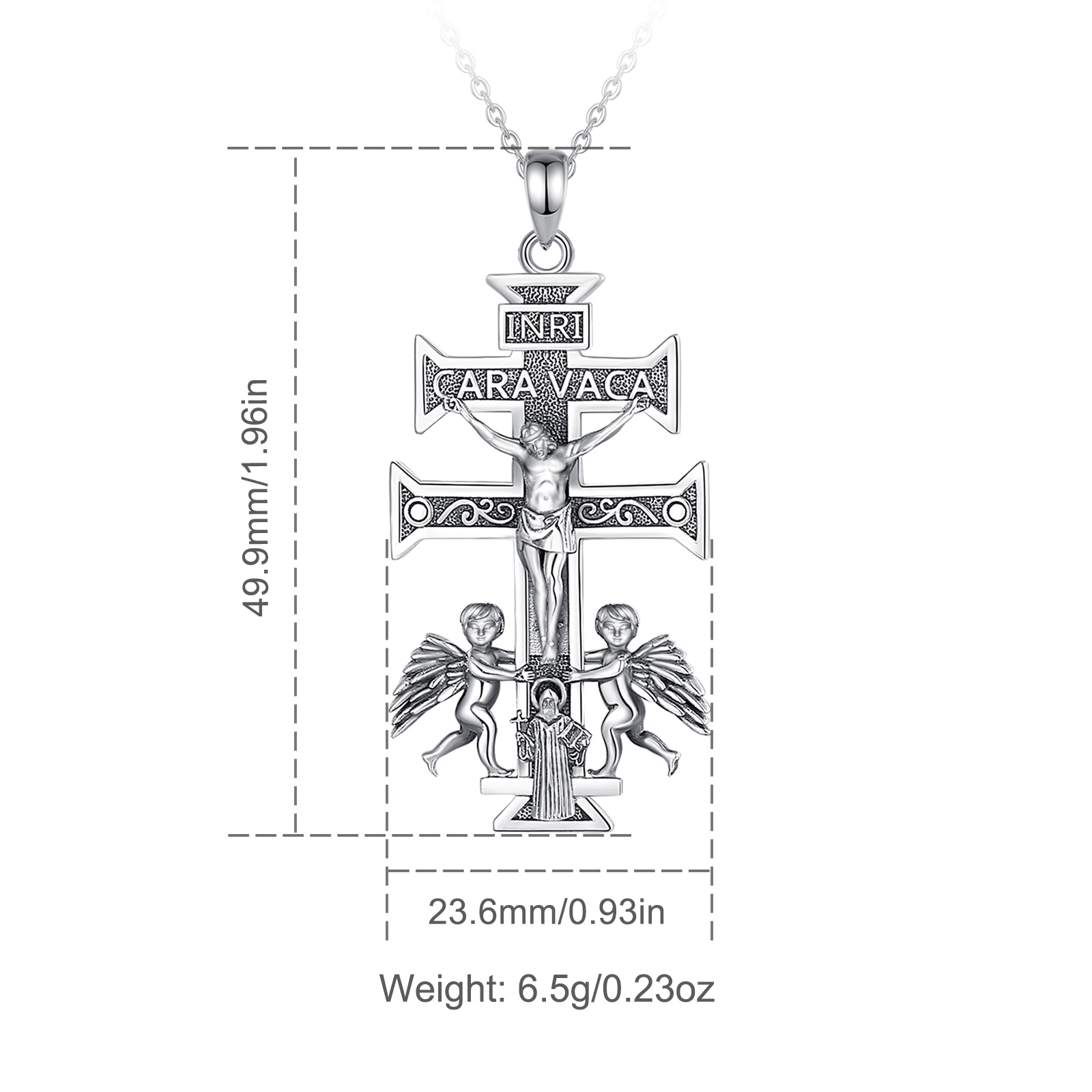 Eudora-Collier croix Caravaca  - 925 Sterling Silver Chain Necklace Men avis et prix