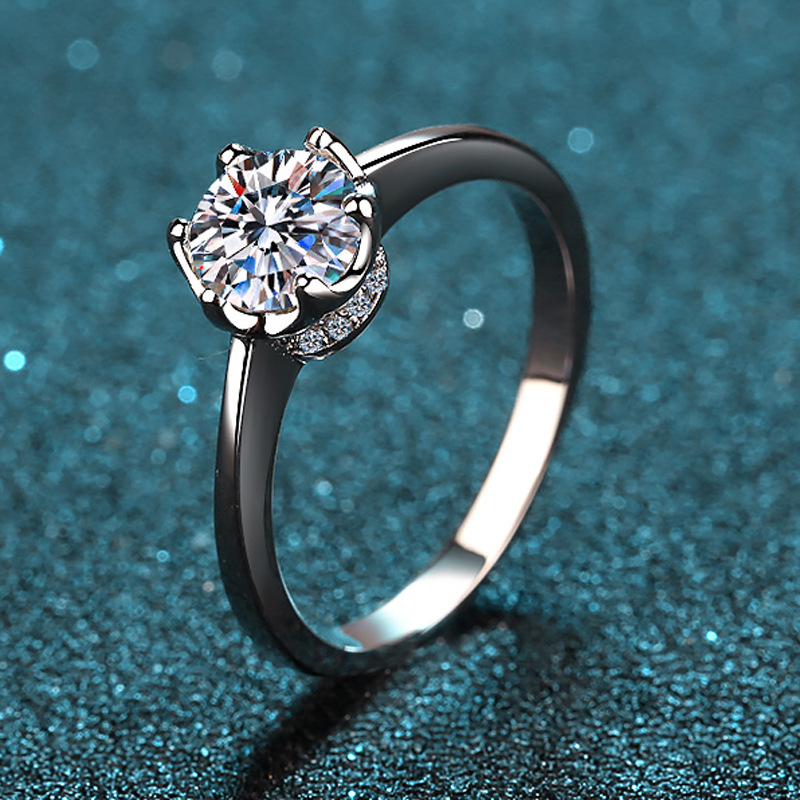 Bague en platine PT950 exquise - Moissanite Engagement Ring 1 Carat avis et prix